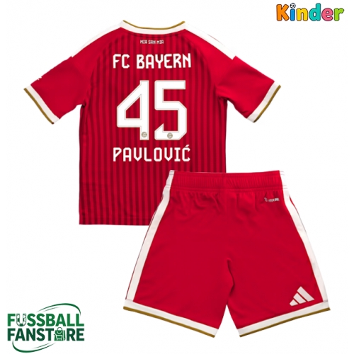 Bayern Munich Aleksandar Pavlovic #45 Replik Heimtrikot Kinder 2026-27 Kurzarm (+ Kurze Hosen)